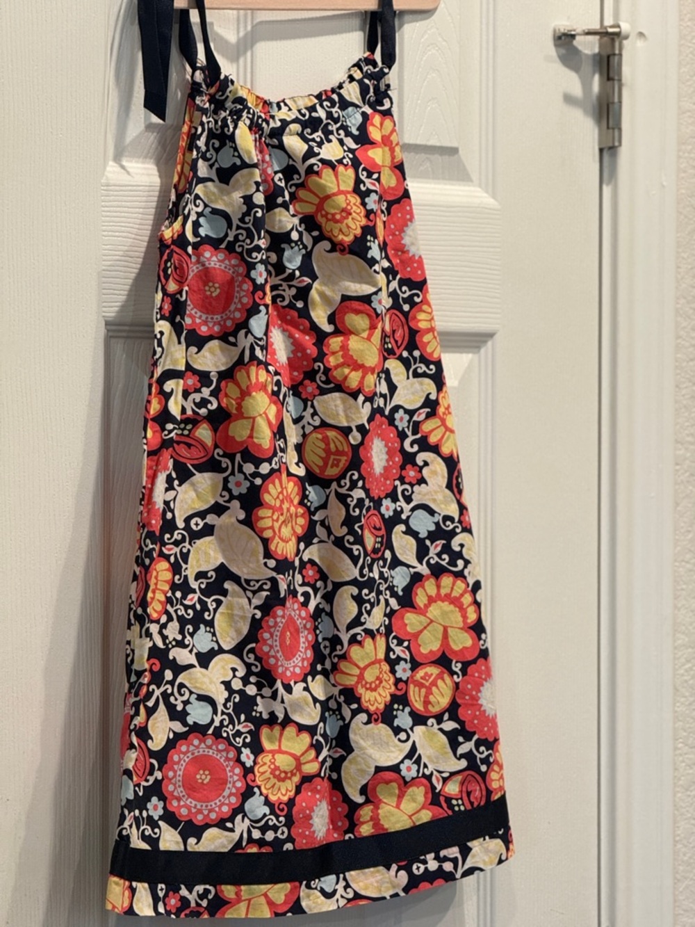 Hanna Andersson Black A-Line Skirt with Red and Yellow Floral Print